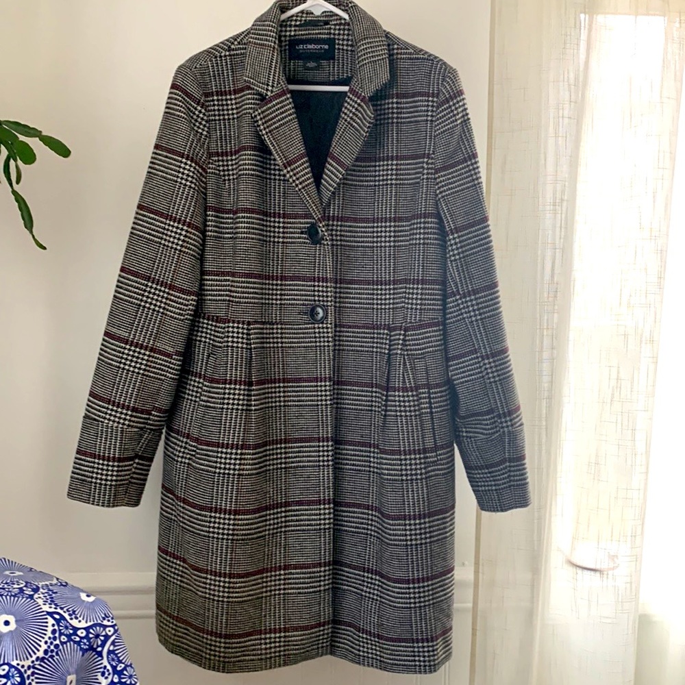 Liz Claiborne Houndstooth Peacoat